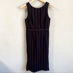 Philosophy Black Maroon Zig‎ Zag Sleeveless Dress